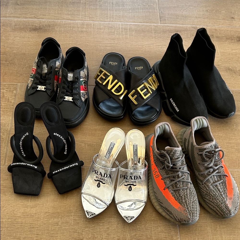 Designer inspired lot of 6 shoes size 10 used